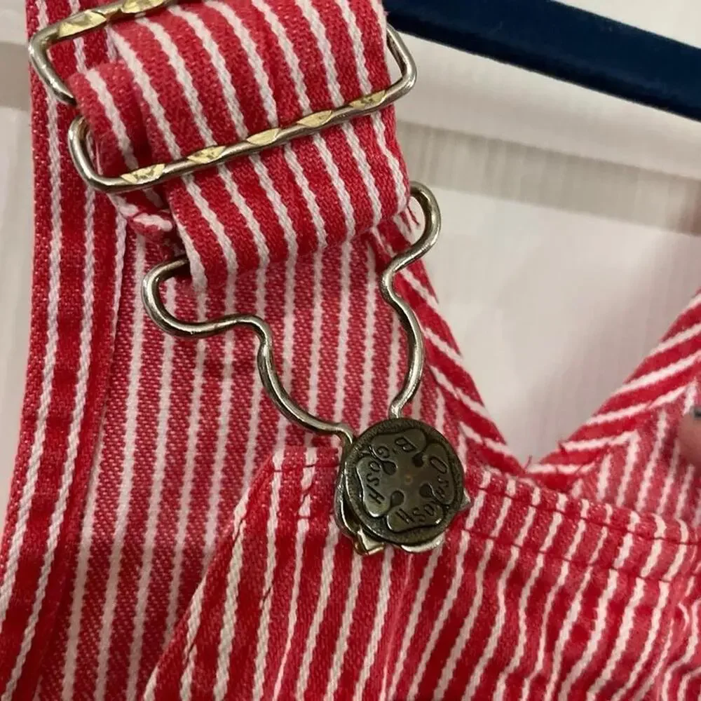 Oshkosh red striped vintage overalls